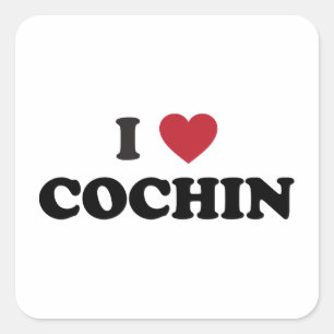 Ich liebe Cochin Indien (Kochi) Quadratischer Aufkleber