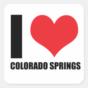 Ich liebe Colorado Springs Quadratischer Aufkleber