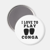 Ich Liebe, Conga zu spielen Magnet (Vorderseite/Rückseite)