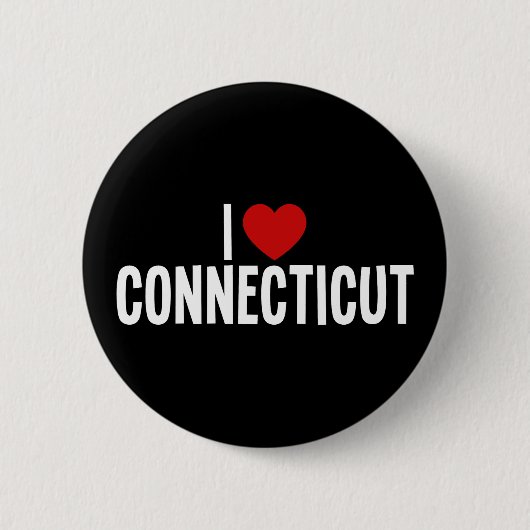 Ich liebe Connecticut • Ich mag Connecticut Rund Button (Vorderseite)