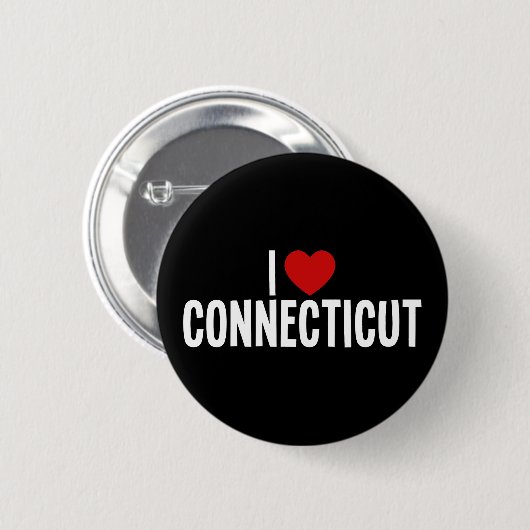 Ich liebe Connecticut-Rundbutton Button (Vorne & Hinten)