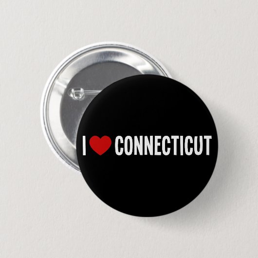 Ich liebe Connecticut-Rundbutton Button (Vorne & Hinten)