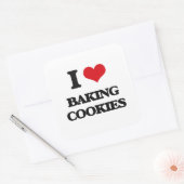 Ich Liebe Cookies backen Quadratischer Aufkleber (Umschlag)