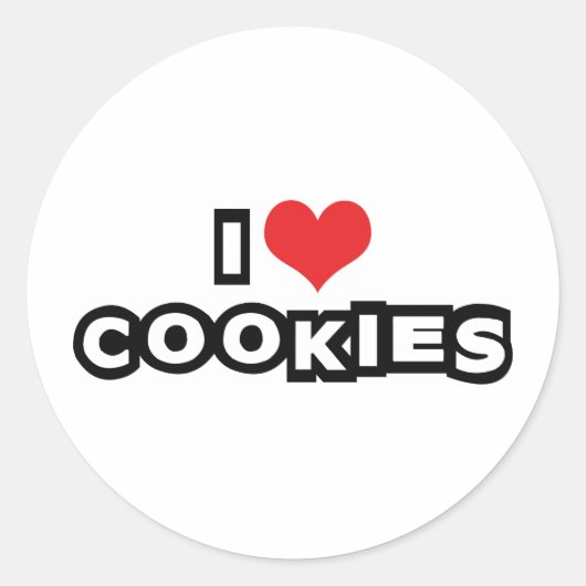 Ich Liebe Cookies Runder Aufkleber (Vorderseite)