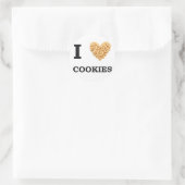 Ich Liebe Cookies Runder Aufkleber (Tasche)