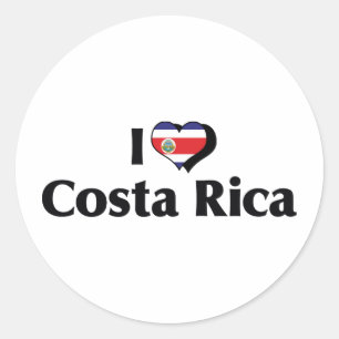 Ich liebe Costa Rica-Flagge Runder Aufkleber