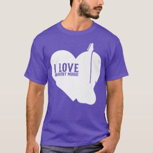Ich liebe Country-Musik Retro-Vintage-Gitarre 1281 T-Shirt