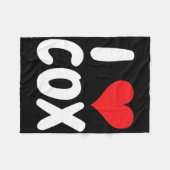 Ich liebe Cox - Herz - Name Fleecedecke (Vorderseite (Horizontal))
