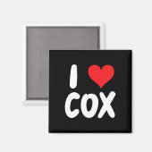 Ich liebe Cox - Herz - Name Magnet (Vorderseite/Rückseite)
