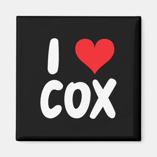Ich liebe Cox - Herz - Name Magnet (Vorne)
