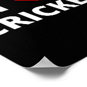 Ich liebe Cricket (mit einem roten Herzen) Poster (Ecke)