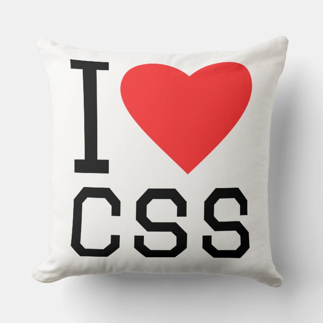 Ich liebe CSS Kissen (Vorderseite)