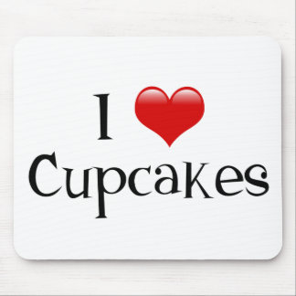 Ich Liebe Cupcakes Maus Pad mit rotem Herzen Mousepad