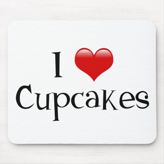 Ich Liebe Cupcakes Maus Pad mit rotem Herzen Mousepad (Vorne)