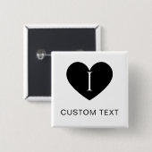Ich liebe CUSTOM TEXT klassischer Knopf für alle O Button (Vorne & Hinten)