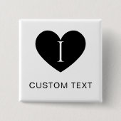 Ich liebe CUSTOM TEXT klassischer Knopf für alle O Button (Vorderseite)