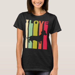 Ich liebe Dachshund abgenutzt Vintage Hunde Liebha T-Shirt