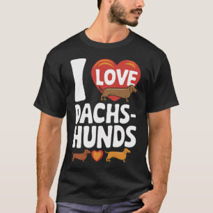 Ich liebe Dachshunde Herzliches Design für Tierlie T-Shirt