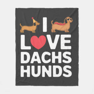 Ich liebe Dachshunde Lustige Illustration mit Cool Fleecedecke