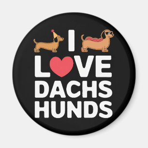 Ich liebe Dachshunde Lustige Illustration mit Cool Magnet