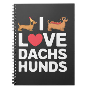 Ich liebe Dachshunde Lustige Illustration mit Cool Notizblock