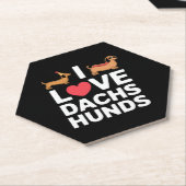 Ich liebe Dachshunde Lustige Illustration mit Cool Untersetzer (angewinkelt)