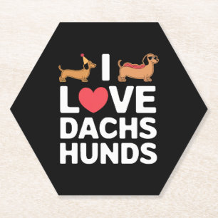Ich liebe Dachshunde Lustige Illustration mit Cool Untersetzer