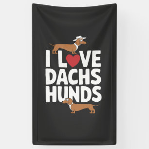 Ich liebe Dackel Lustige Grafik für Hunde Liebhabe Banner