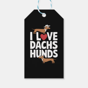 Ich liebe Dackel Lustige Grafik für Hunde Liebhabe Geschenkanhänger