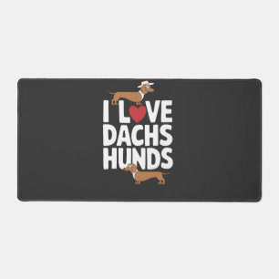 Ich liebe Dackel Lustige Grafik für Hunde Liebhabe Schreibtischunterlage