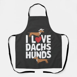 Ich liebe Dackel Lustige Grafik für Hunde Liebhabe Schürze