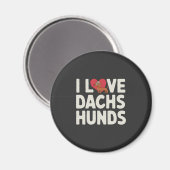 Ich liebe Dackel süße Cartoon Magnet (Vorderseite/Rückseite)