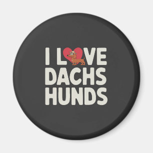 Ich liebe Dackel süße Cartoon Magnet