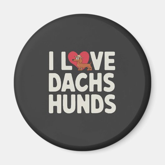 Ich liebe Dackel süße Cartoon Magnet (Vorne)