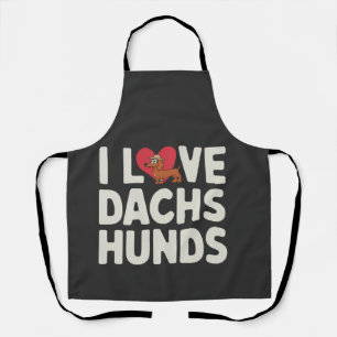 Ich liebe Dackel süße Cartoon Schürze