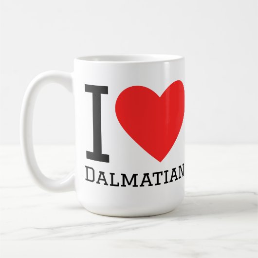 Ich liebe Dalmatiner  Kaffeetasse (Links)