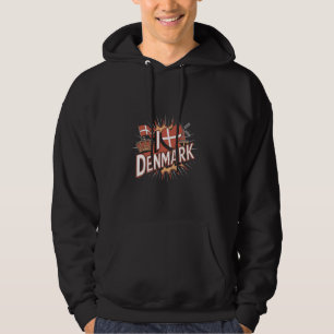 Ich liebe Dänemark Dänische Flagge Hoodie