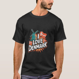Ich liebe Dänemark Dänisches Souvenir Dänemark Rei T-Shirt