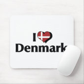 Ich liebe Dänemark-Flagge Mousepad (Mit Mouse)