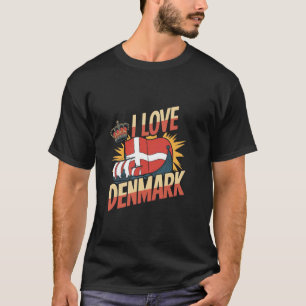 Ich liebe Dänemark Reise Dänisches Souvenir T-Shirt