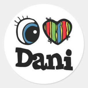 Ich liebe Dani Runder Aufkleber
