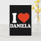 Ich liebe Daniela, ich liebe Daniela, rotes Herz V Karte (Gelbe Blume)