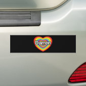 Ich Liebe Darren: Regenbogenherz Autoaufkleber (Auf Auto)