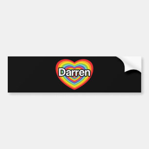 Ich Liebe Darren: Regenbogenherz Autoaufkleber