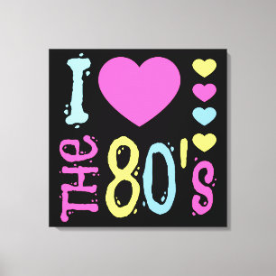 Ich liebe das 80er Disco-Kostüm Leinwanddruck