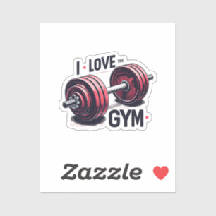 Ich liebe das Fitnessstudio Aufkleber
