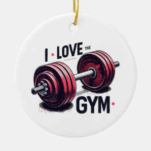 Ich liebe das Fitnessstudio Keramik Ornament