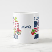ICH LIEBE, DAS "Flag MONOGRAMM" IN Amerika ZU LESE Jumbo-Tasse (Vorderseite)