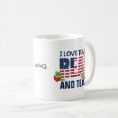 ICH LIEBE, DAS "Flag MONOGRAMM" IN Amerika ZU LESE Kaffeetasse (VorderseiteRechts)