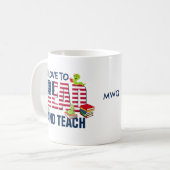 ICH LIEBE, DAS "Flag MONOGRAMM" IN Amerika ZU LESE Kaffeetasse (Vorderseite Links)